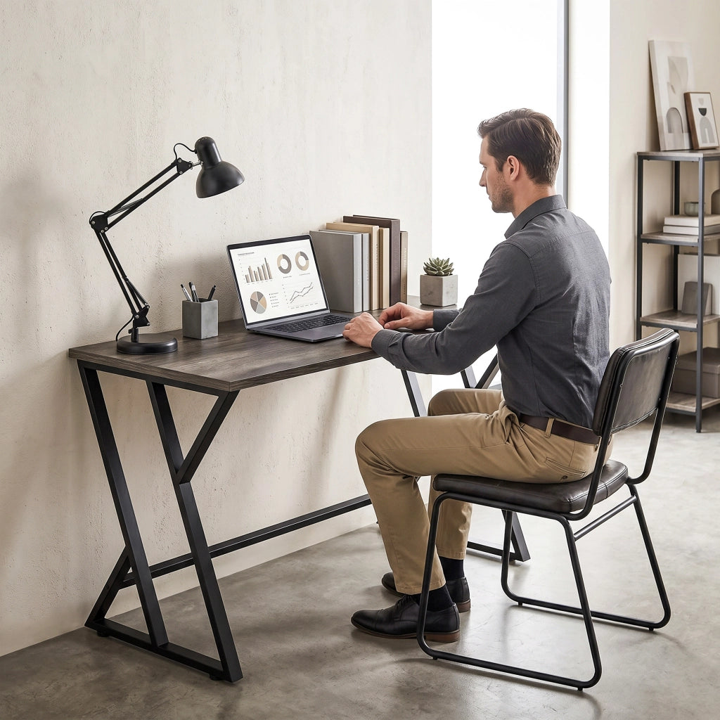 Scrivania computer con gambe in metallo ¨C Minimal ¨C Grigio 120x60cm
