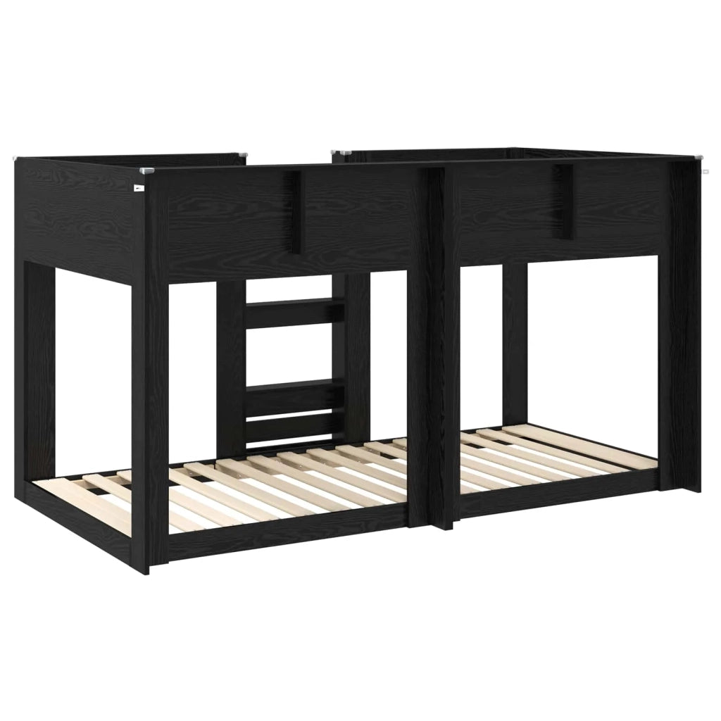 Letto a Castello per Bambini Rovere Nero 75 x 190 cm