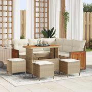 Set Divano da Giardino con cuscino 9 pcs Beige e Crema 3363181