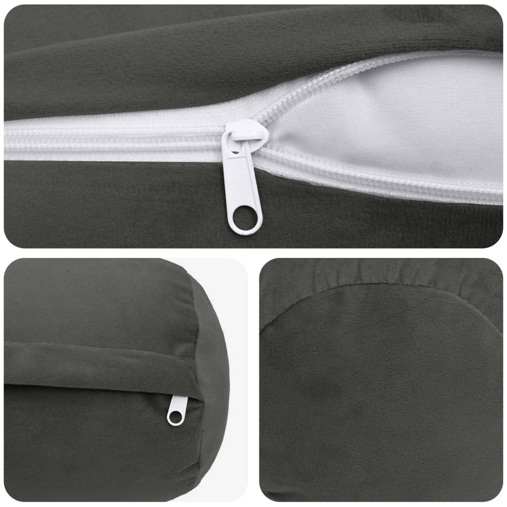 Cuscino con cuscino HEERLEN 2 pz Grigio Scuro Velluto 929989