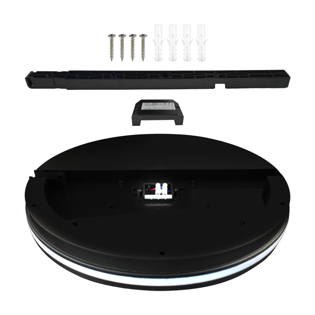 Plafoniera LED rotonda 40cm 48W 4000K nera IP54 Marlon
