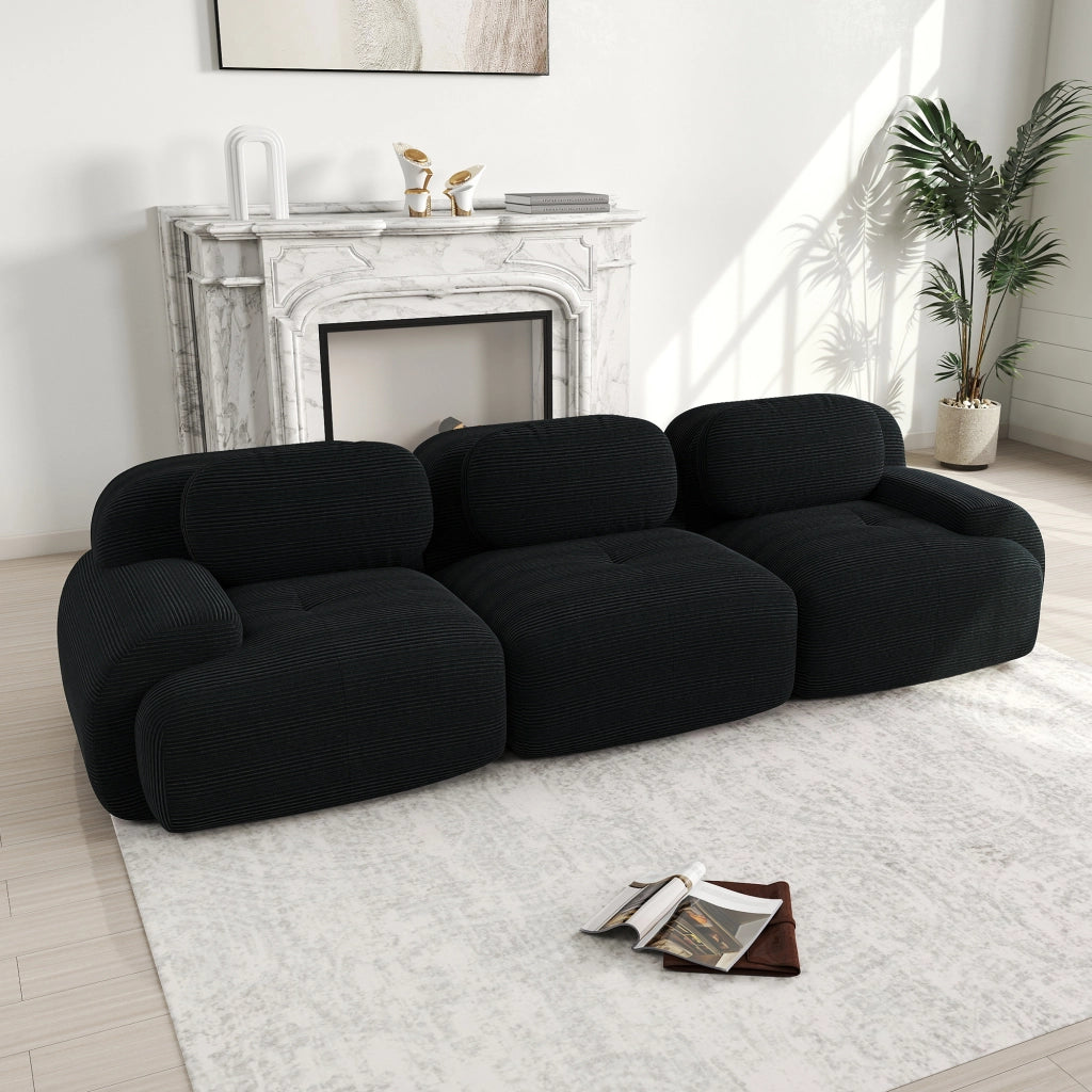 Sofa 3 posti in velluto - Zephmum - Modulare, antiscivolo, senza montaggio