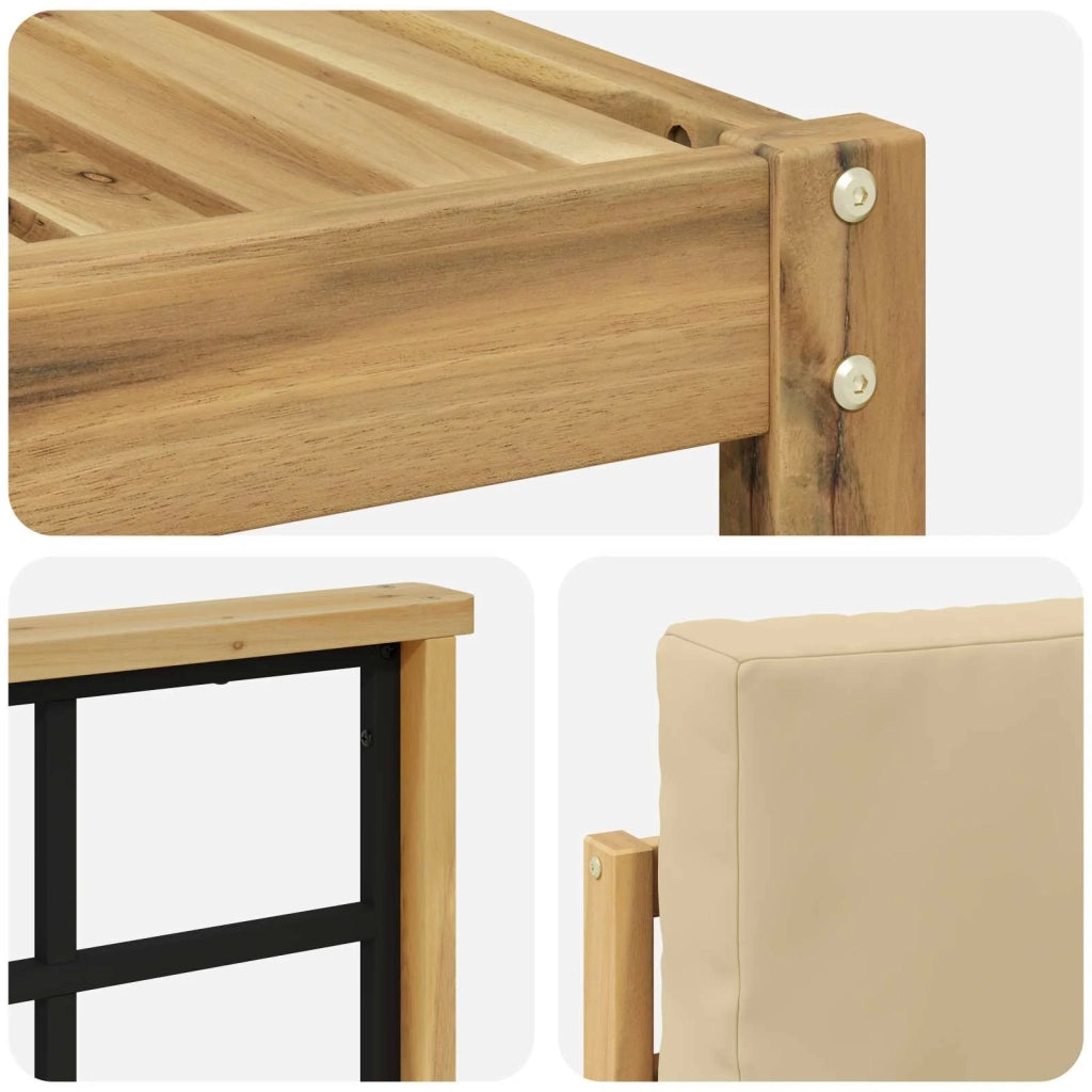 Set di divani da esterno 5 pz Bianco e Beige 3387502