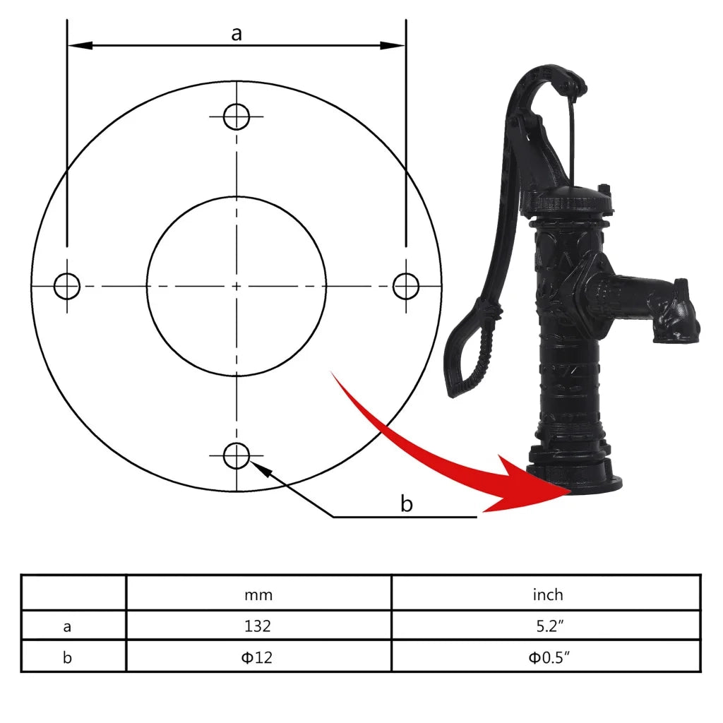 Pompa d'Acqua da Giardino con Supporto in Ghisa 275275