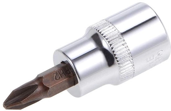 Adattatore a vite Phillips - 3/8 pollici di azione - Acciaio S2 premium - 48 mm di lunghezza - Adattatore per foratura - Utilizzo manuale - Adatto per auto e camion