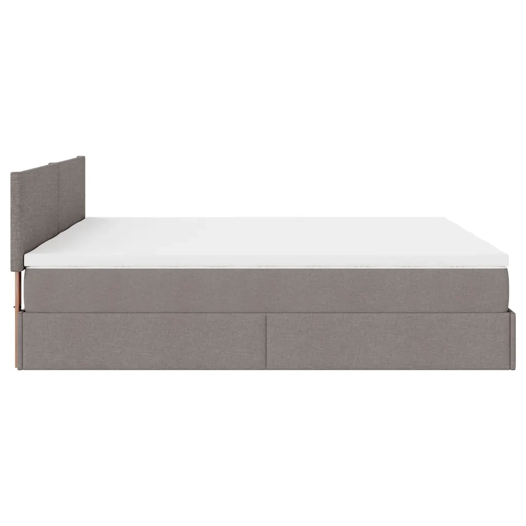 Struttura Letto Pouf con Materassi Tortora 180x200cm in Tessuto 3311977