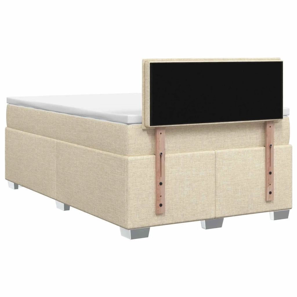 Letto con Box Spring, Materasso e LED Crema 120 x 190 cm 3451894