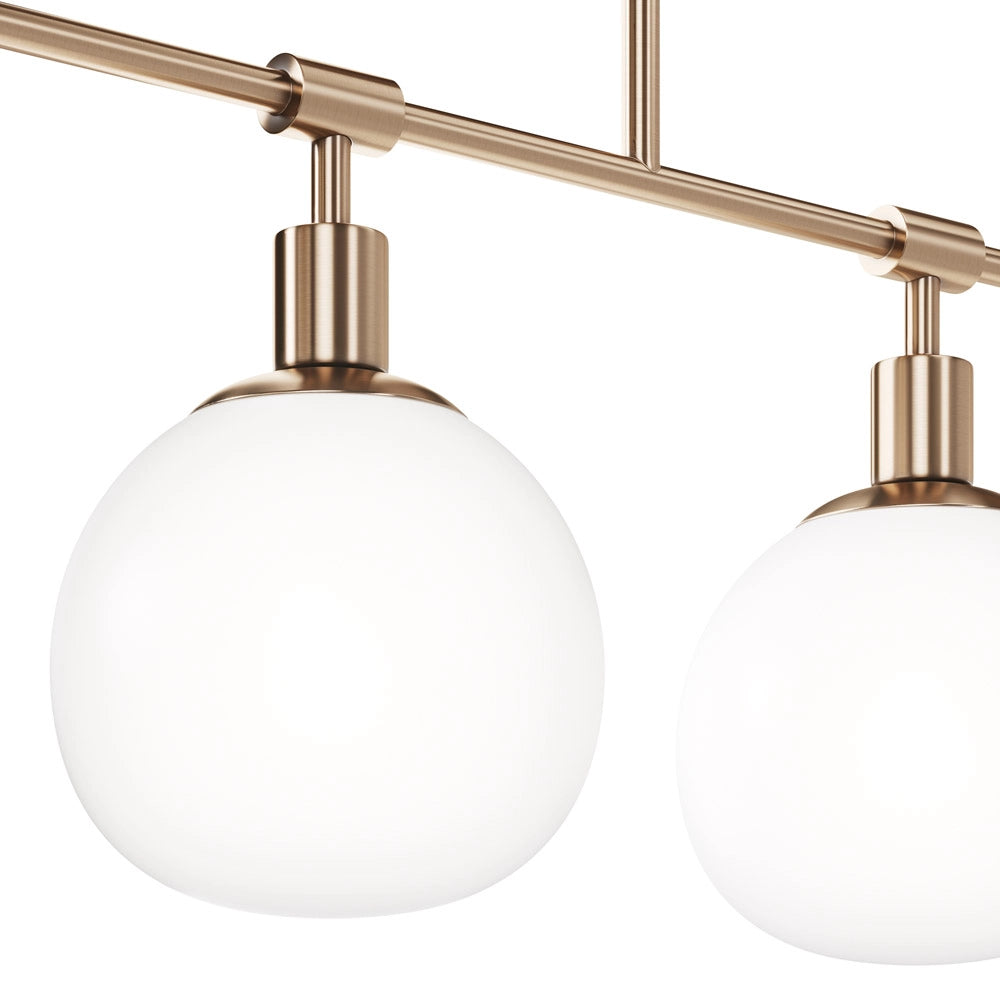 Maytoni Lampadario Sospensione Erich 5 luci E14 oro rosa metallo diffusore vetro