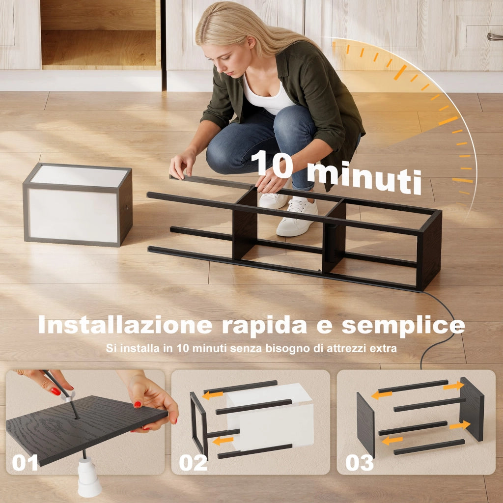 Lampada da Terra con Ripiani ¨C Minimal ¨C Nero