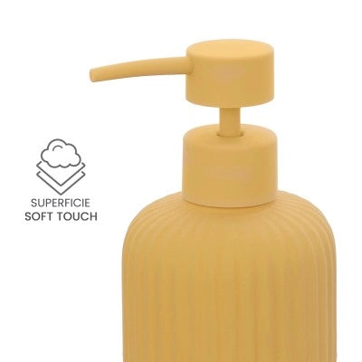 Set accessori bagno 3 pezzi in ceramica giallo soft touch Spring