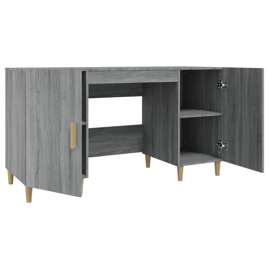 Scrivania | Tavolo da Ufficio Grigio Sonoma 140x50x75 cm in Legno Multistrato