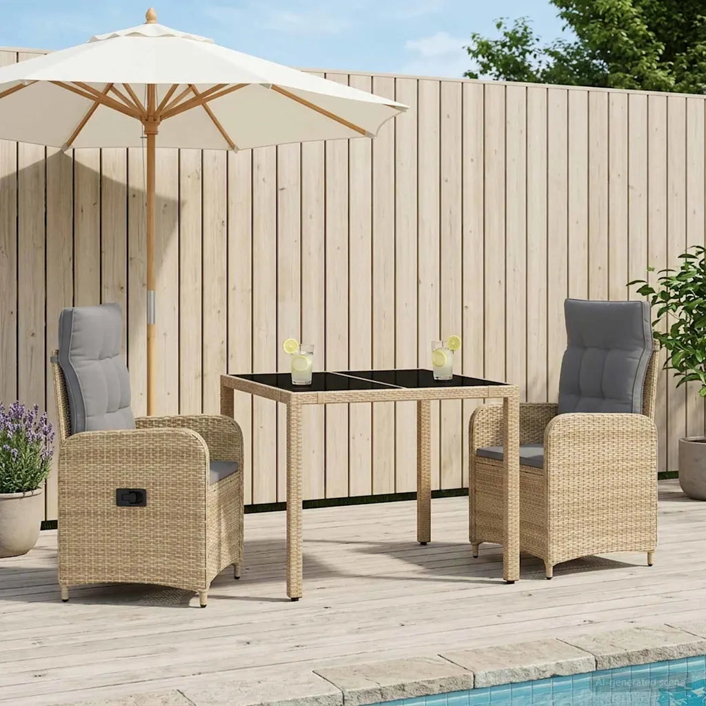 Set da pranzo per esterni 3 pcs Beige e Grigio Chiaro 3422334