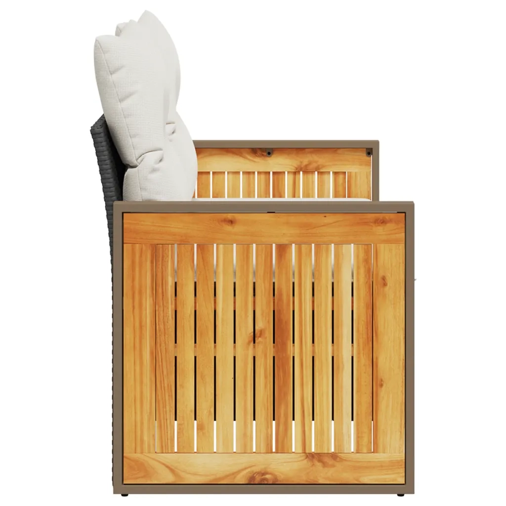 Divano da Giardino con Cuscini a 2 Posti Nero in Polyrattan 366010
