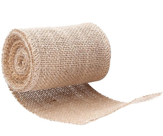 Rolle di Juta in Canapa - Materiale di Alta Qualità - Decorazione - Riciclabile - Adatto per Feste - Larghezza 10 cm, Lunghezza 3 metri - Tessuto di Juta