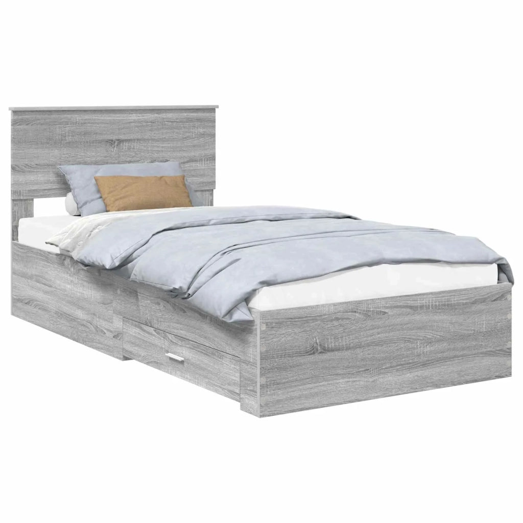 Struttura del letto con testiera Grigio Sonoma 100 x 200 cm 3410936