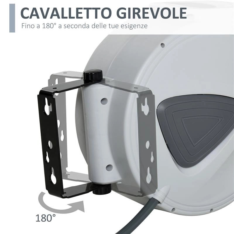 AVVOLGITUBO AUTOMATICO DA PARETE CON ATTACCO 1/4''', 180°, 20