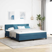 Letto a Sorgente LED con led Blu Scuro 180 x 200 cm Velluto