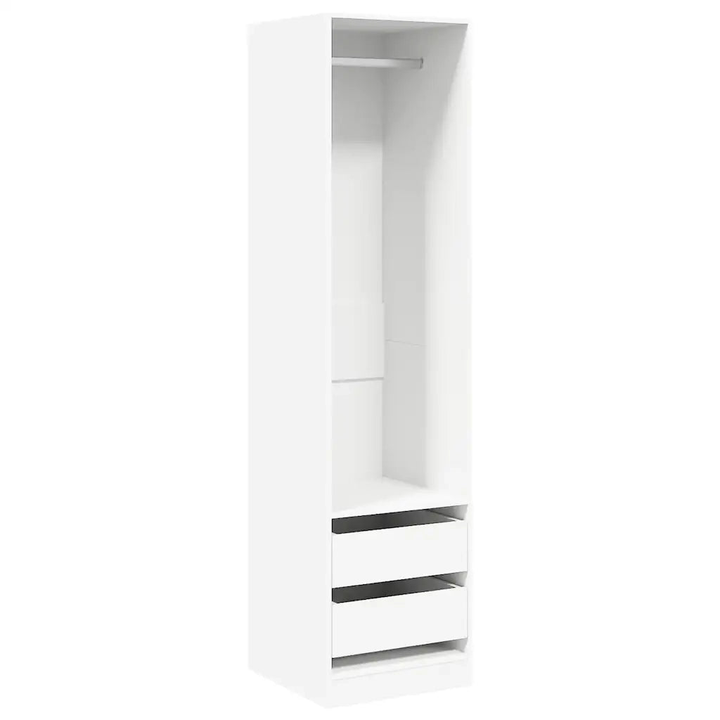 Armadio con Cassetti Bianco 50x50x200 cm in Legno Multistrato 800612