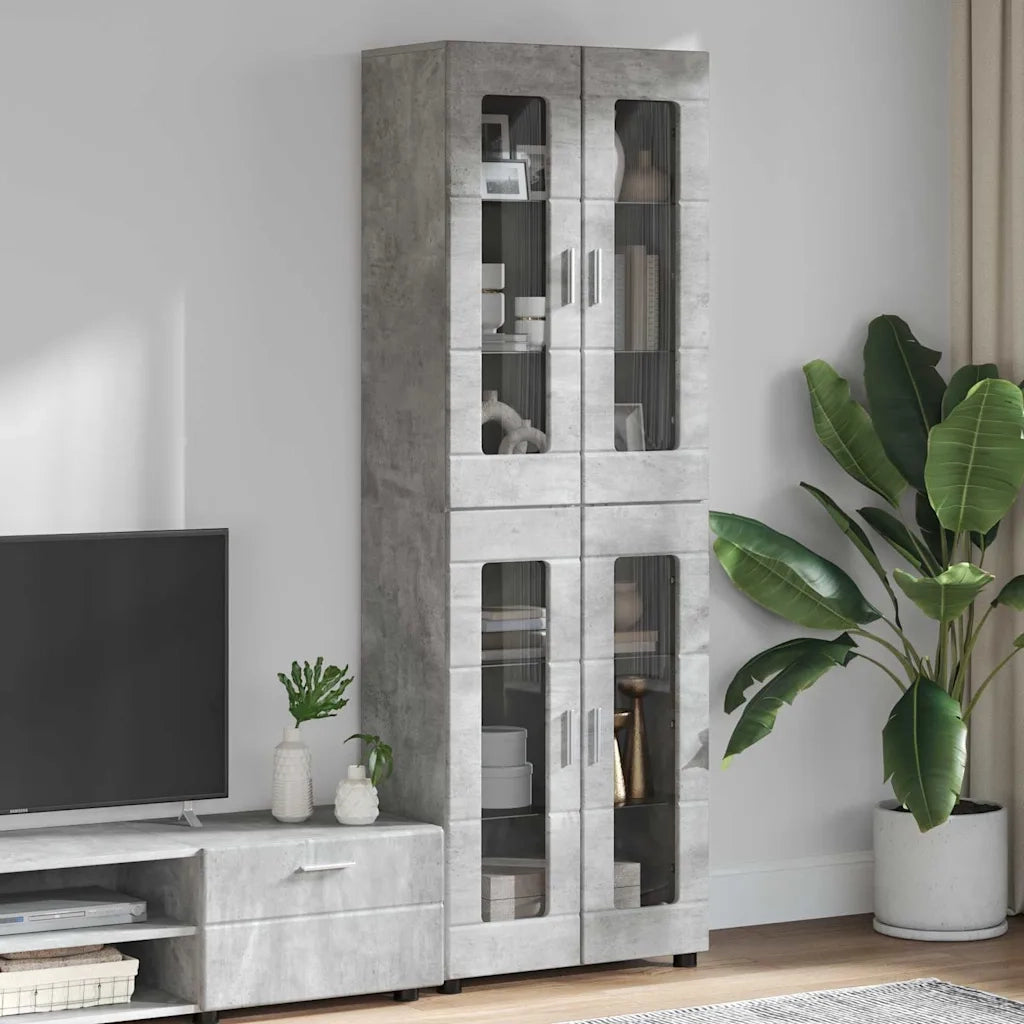 Credenza con lo scaffale FLORIN Grigio cemento 60 x 35 x 182 cm 3397907