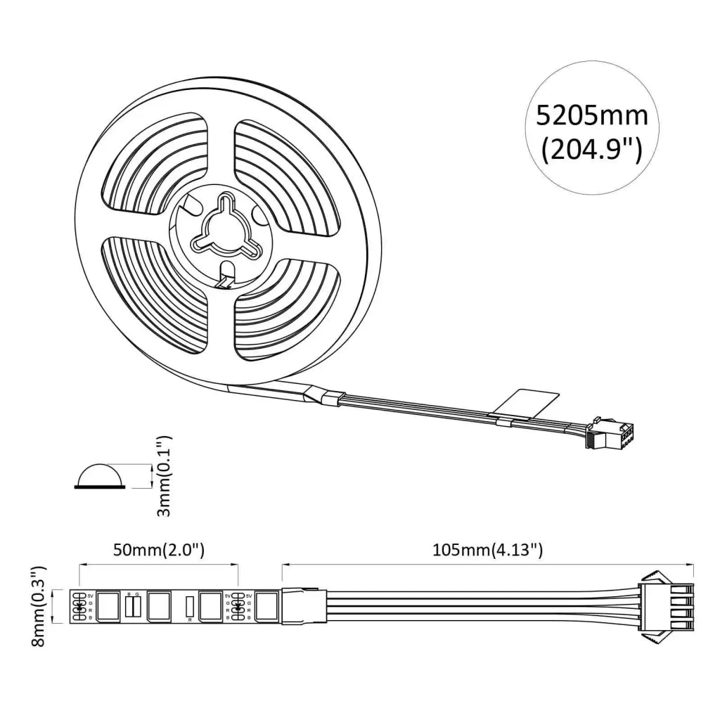 Striscia LED 2 pcs Nero e trasparente 5100 mm Rame e plastica 3429130