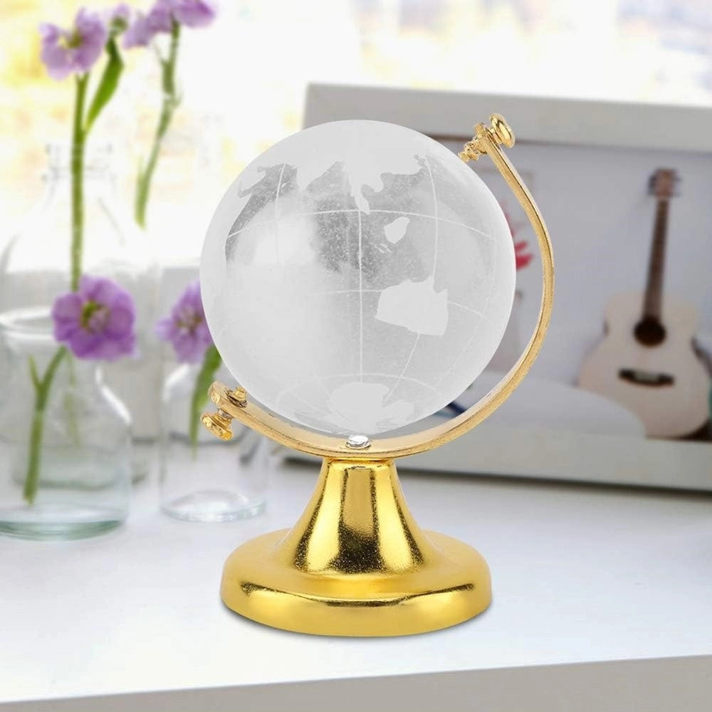 Trade Shop - Mappamondo Sfera Di Cristallo Terra Rotonda Globo Decorativa Ornamenti Vetro 5cm -