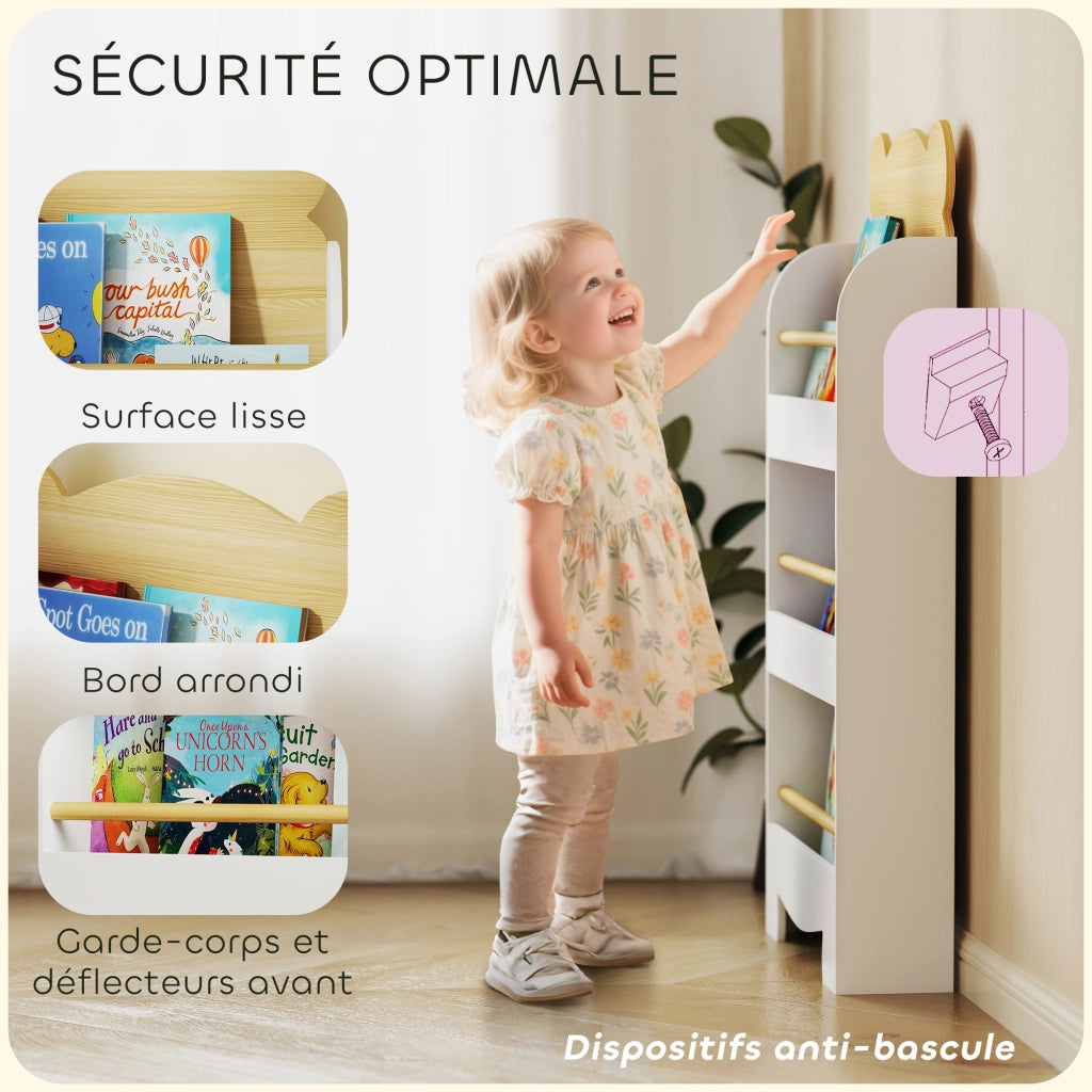 Libreria per bambini ¨C zephmum ¨C 3 ripiani, legno naturale