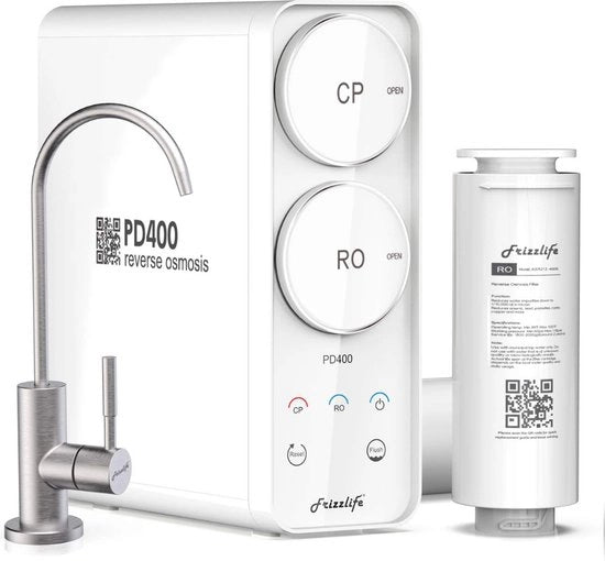 Sistema di Filtrazione dell'Acqua - Sistema di Osmosi Inversa - Sistema di Filtrazione dell'Acqua Senza Tanke 400 GPD, Filtro RO Under Sink Quick Twist - Rapporto 1,5: 1 Purità all'Uscita - Riduzione TDS, Supporto Tecnico USA