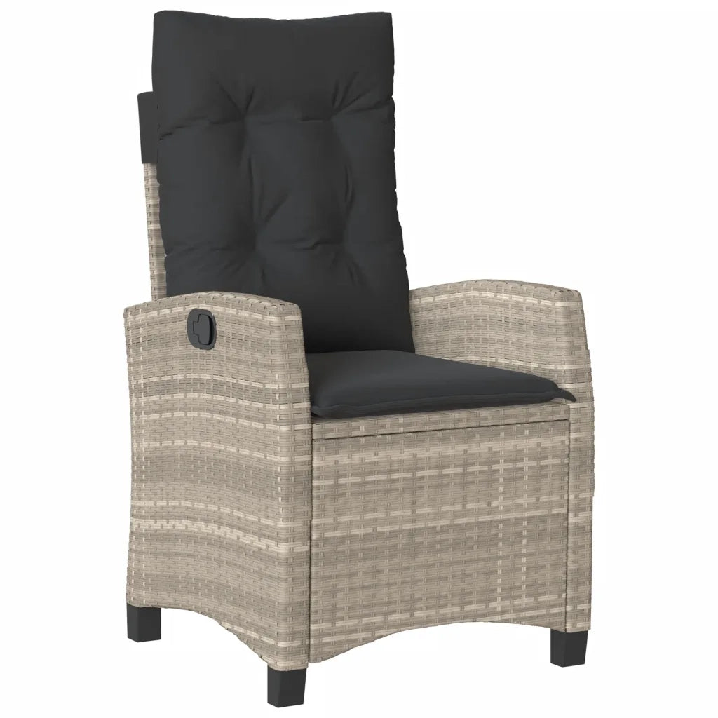 Set Pranzo da Giardino 5pz con Cuscini Grigio Chiaro Polyrattan 3212845