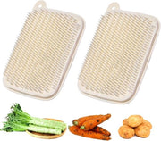 Due pezzi - Spazzola per verdure - Spazzola per frutta e verdure - Spazzola per patate - Spazzola per patate - Spazzola morbida - Per patate/zucchine/lotus - Posizionabile a muro - Beige