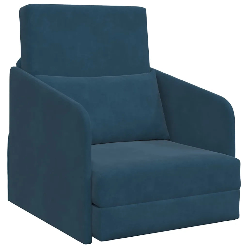 Divano Letto-Sofa Letto-Daybed Blu 65 x 80 x 83 cm Velluto