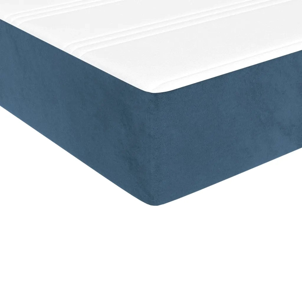 Materasso a Molle Insacchettate Rigidità Media Blu Scuro 90x200x20 cm in Velluto 347732