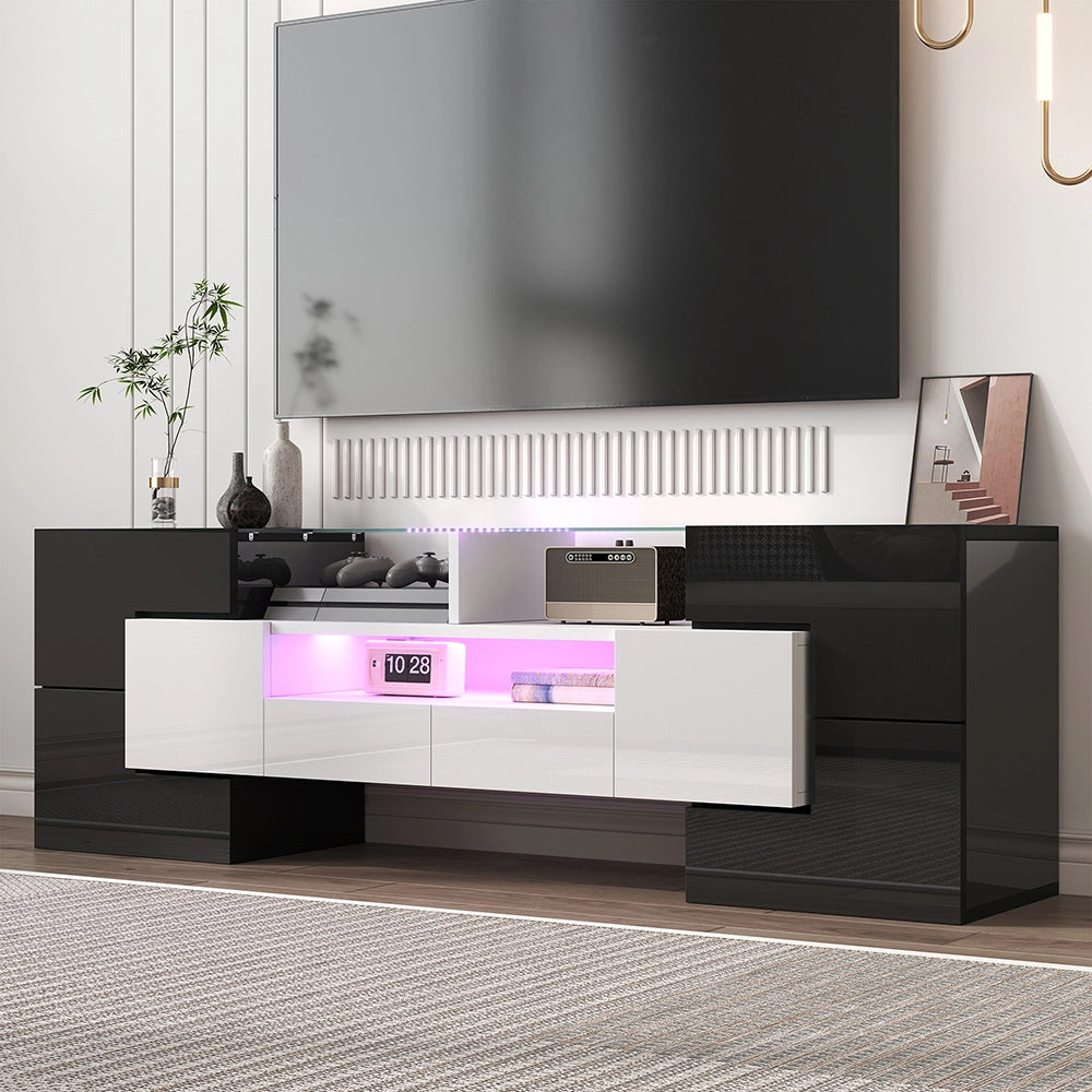 Mobile TV moderno - Xylo - 145cm vetro LED bianco