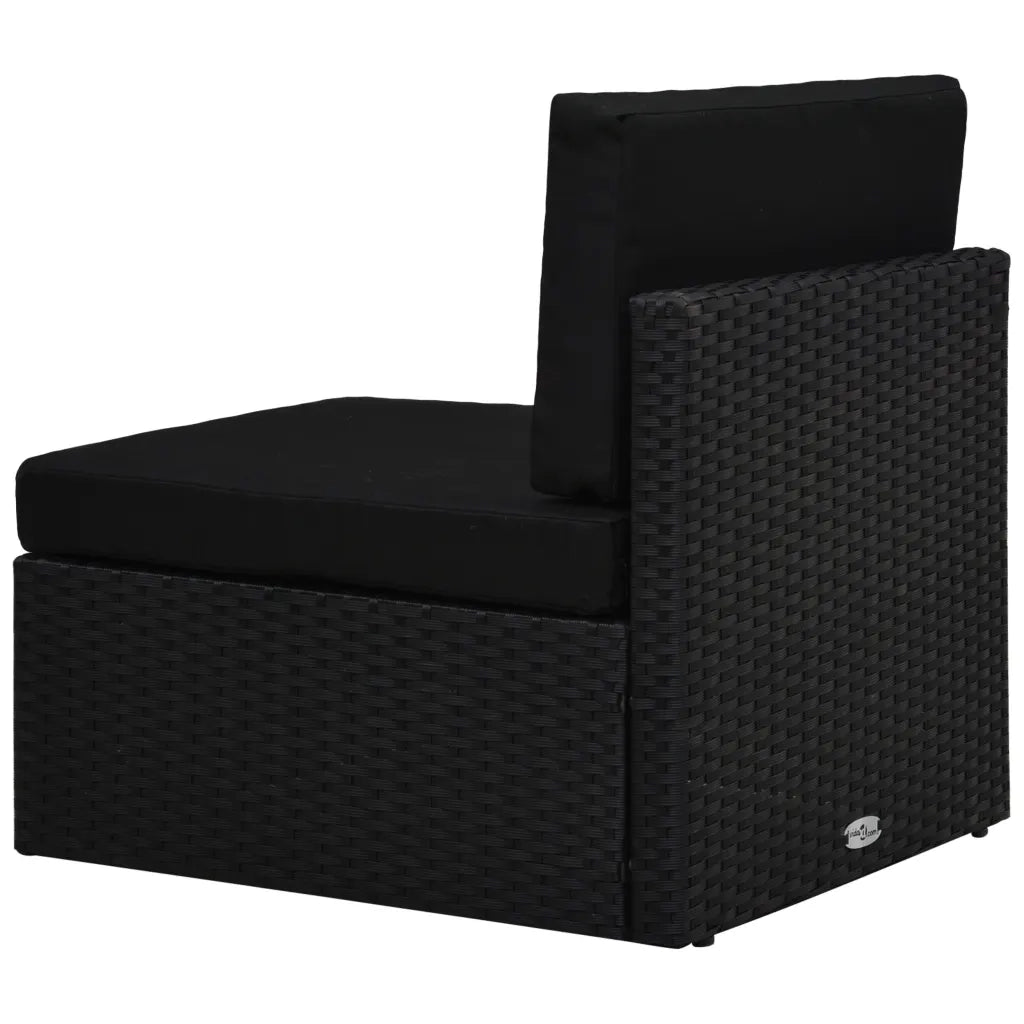 Seduta Centrale Modulare in Polyrattan Nero 49498