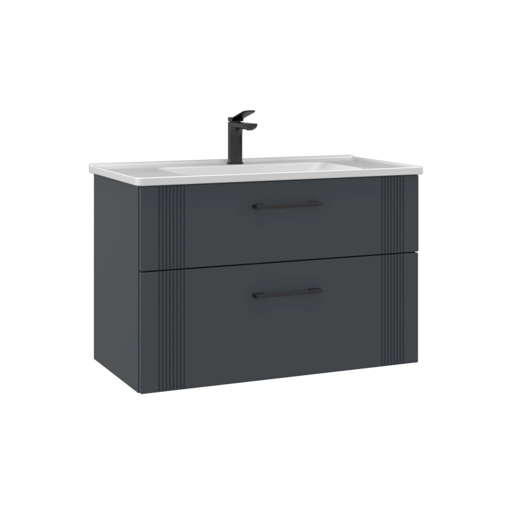 Mobile lavabo "Bari 85 v2" - 85 x 45 x 55 cm - Antracite opaco