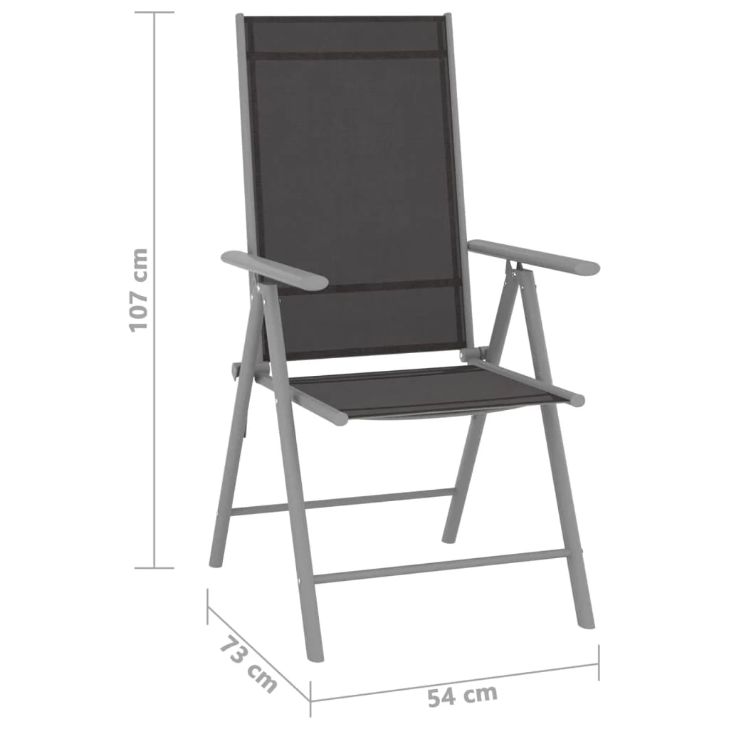Set di mobili da giardino per esterni 9 pezzi nero e argento 02_0018279