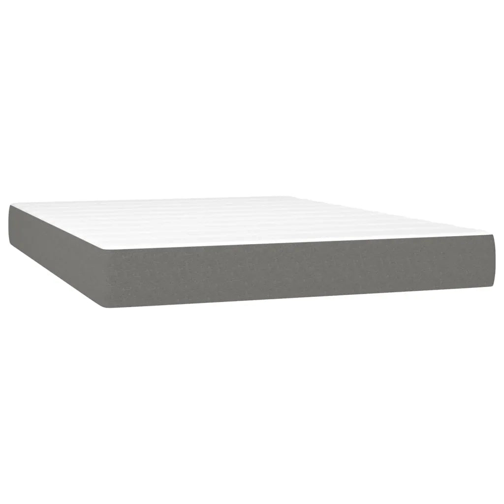Giroletto a Molle con Materasso Grigio Scuro 140x200cm Tessuto 3142018