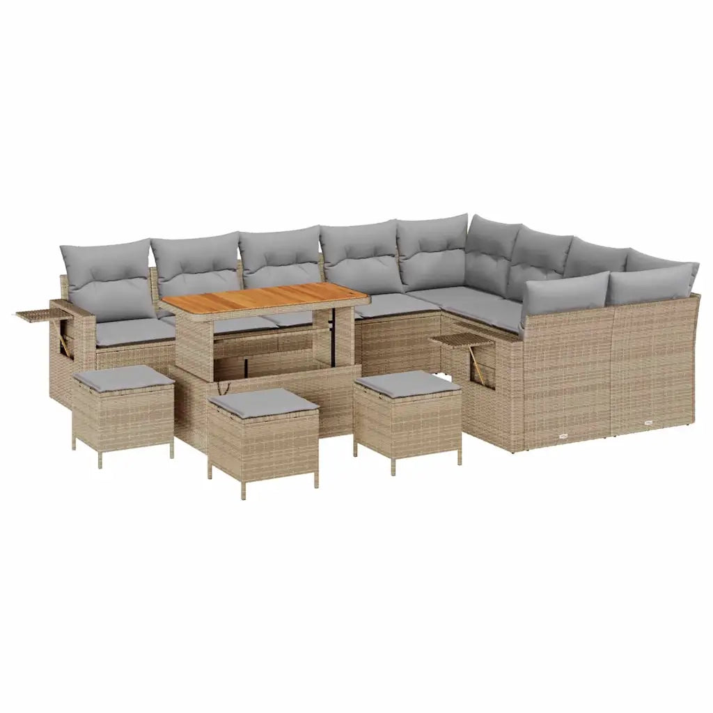 Set Divano da Giardino 13 pcs Beige polyrattan 3361792