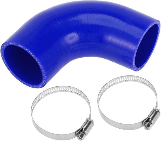 Slang di raffreddamento 54 mm - Sostanza siliconica - 90 gradi - Blu - Tessuto a doppia trama - Resistente ad alta temperatura - Slang di raffreddamento in silicone