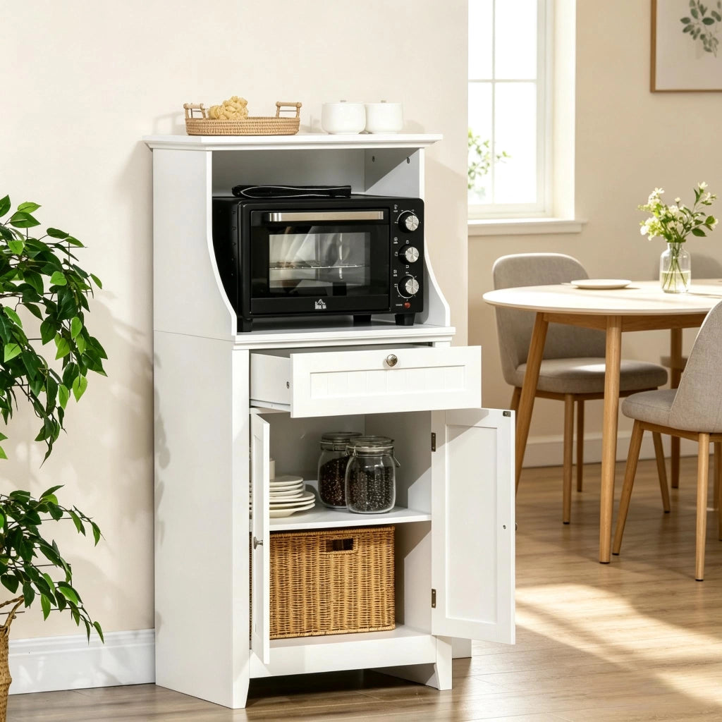 MOBILE PER MICROONDE 60x40x122,5 cm Bianco in MDF