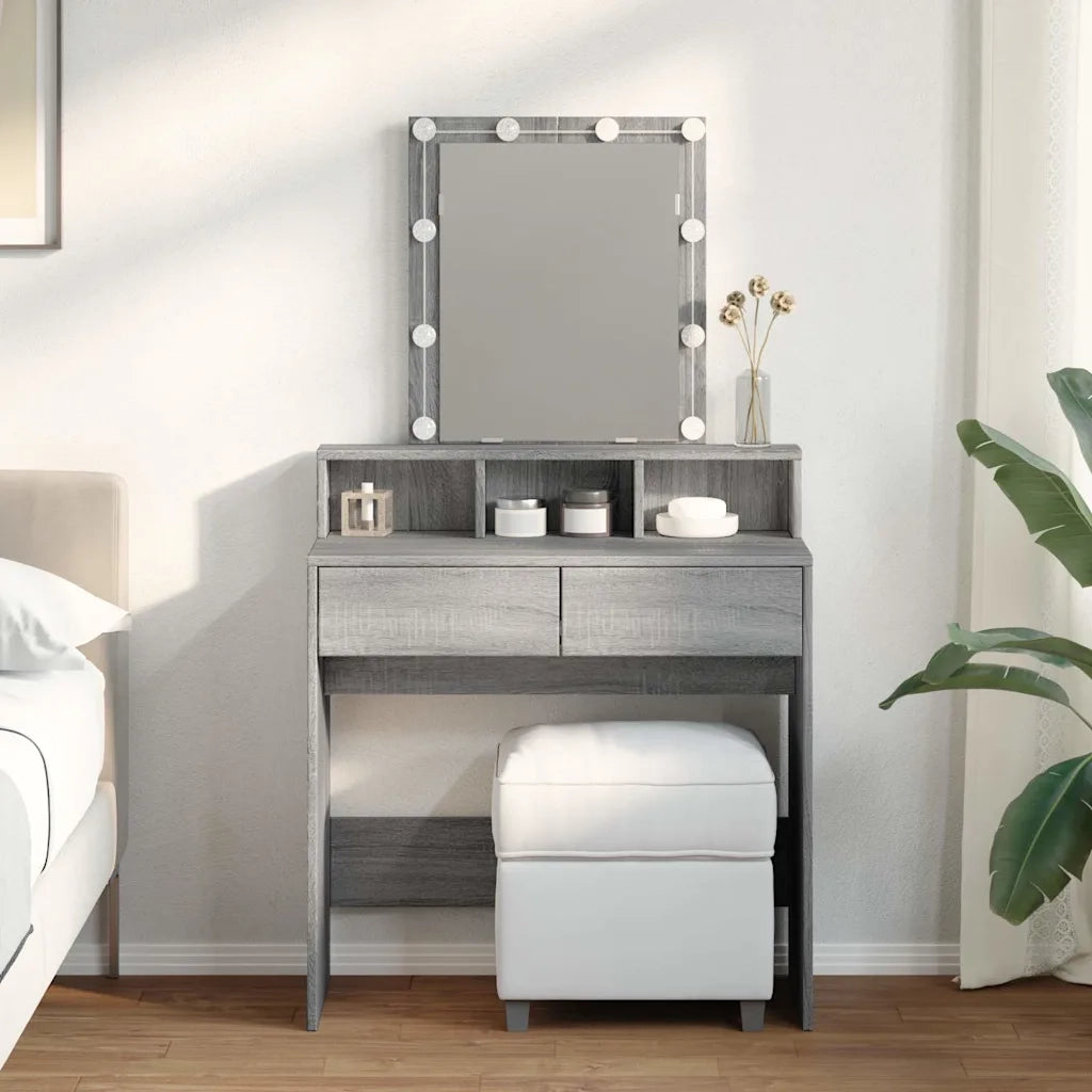Toeletta con LED Grigio Sonoma 80x41x144,5 cm 848183