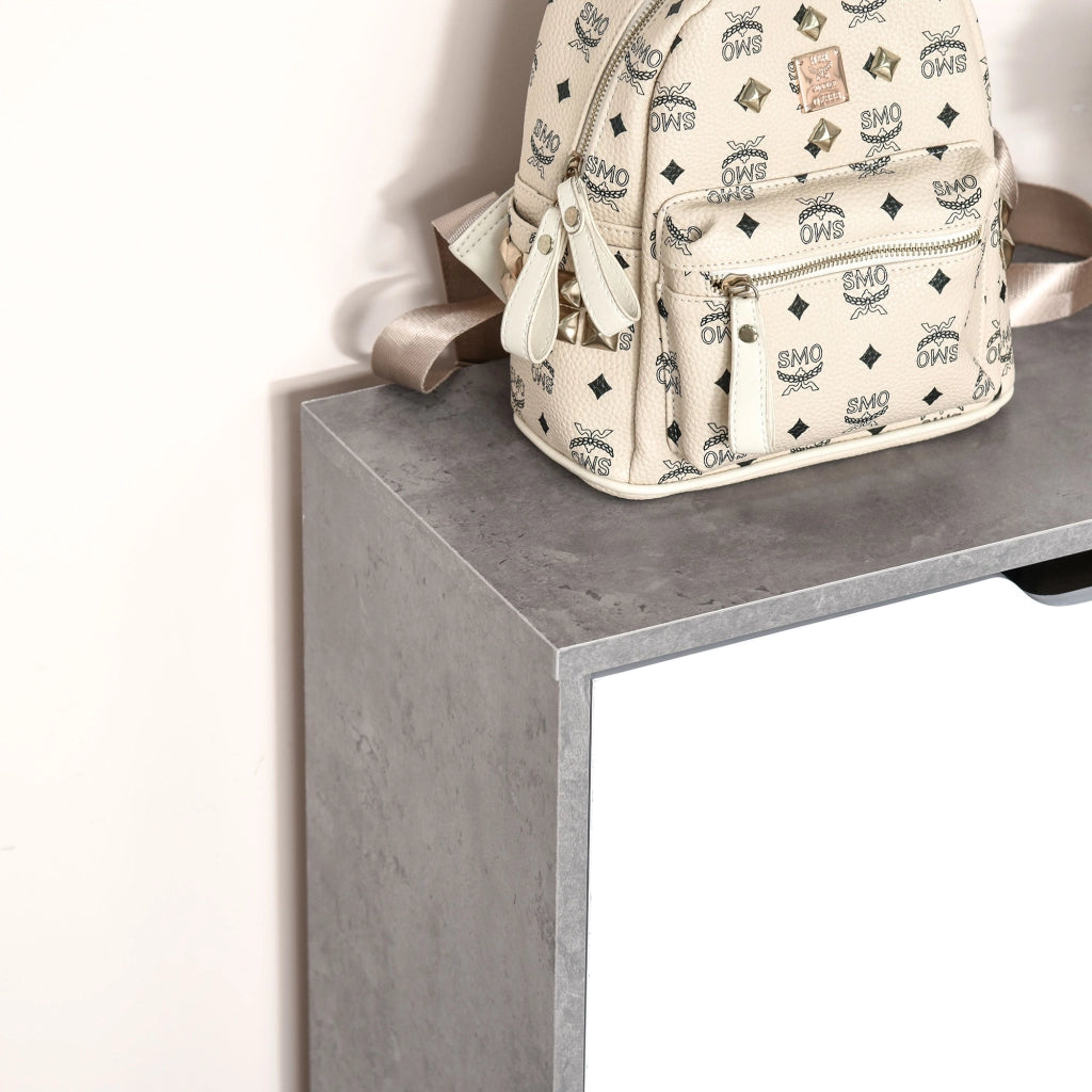 Scarpiera Salvaspazio Slim ¨C Xylo ¨C 2 Ante Ribalta, 8 Paia, Grigio Cemento, 62.5x26x81 cm