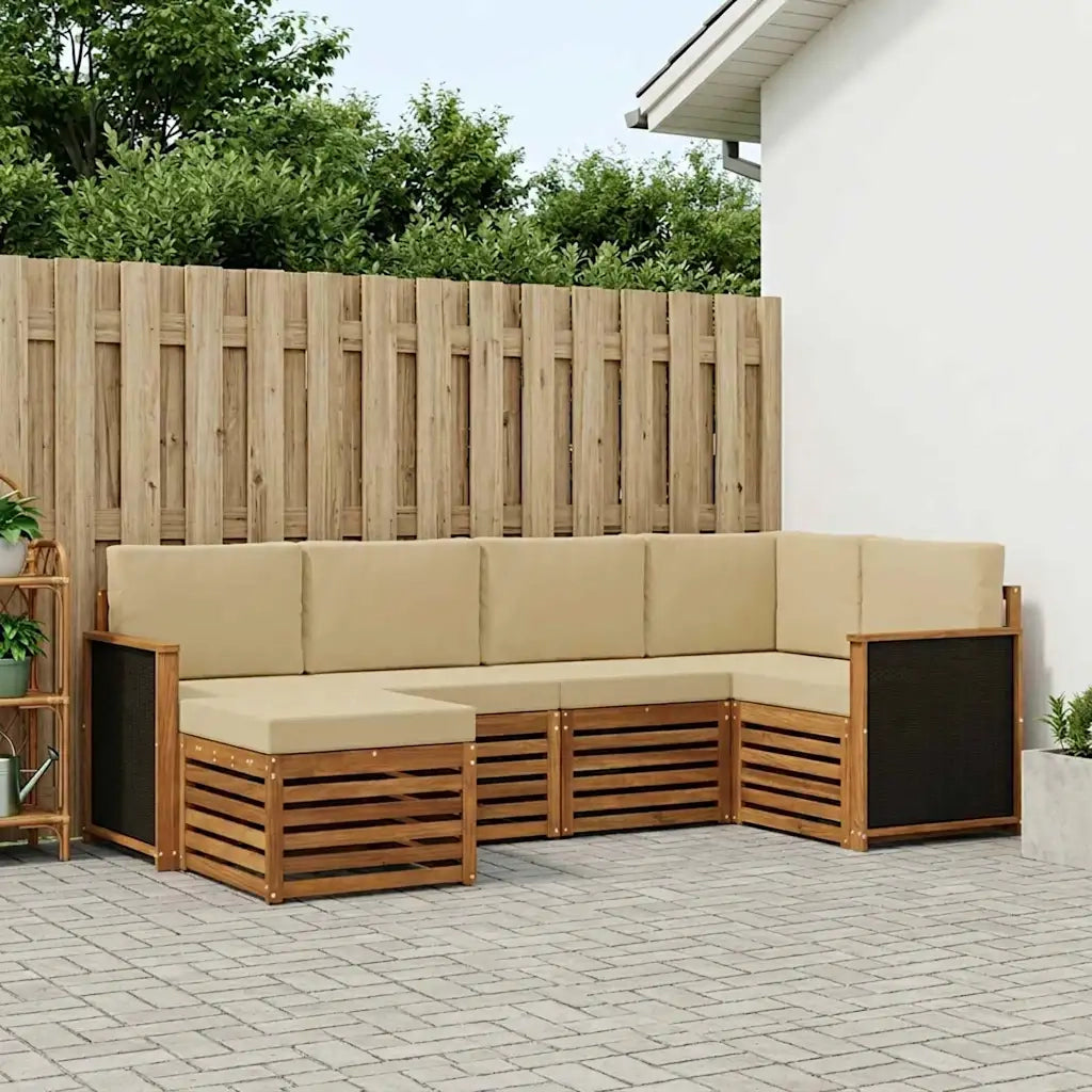 Set divano sezionale con cuscino 5 pcs Naturale 3384554