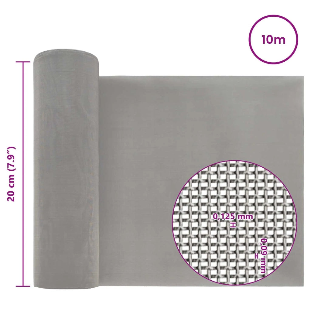 Rete per schermatura 20 x 1000 cm 120 Mesh Argento 42039582