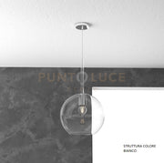 SOSP. BIANCO 1 LUCE GRANDE TRASPARENTE 1155BI-SG-TR