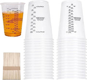 50 Stuks Mezzaluna per Mescolare 240 ml - Ciotola di Plastica con Spatole per Mescolare - Resina Epoxy