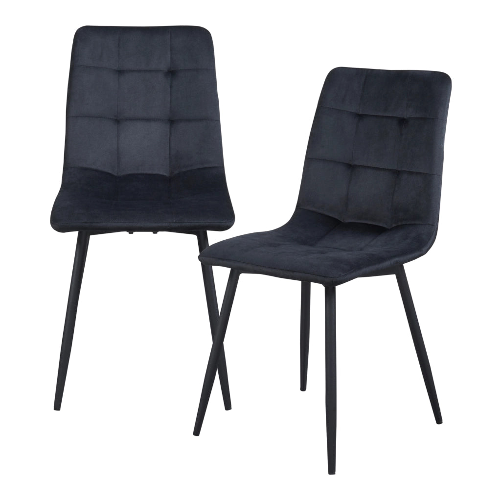 Set Lexnitz di 2 Sedie da Sala Pranzo Effetto Velluto Nero [en.casa]