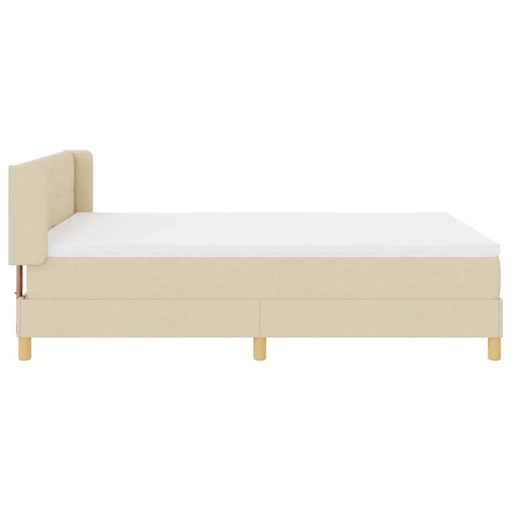 <strong>Letto a Molle< / strong> Crema 140 x 200 cm Tessuto