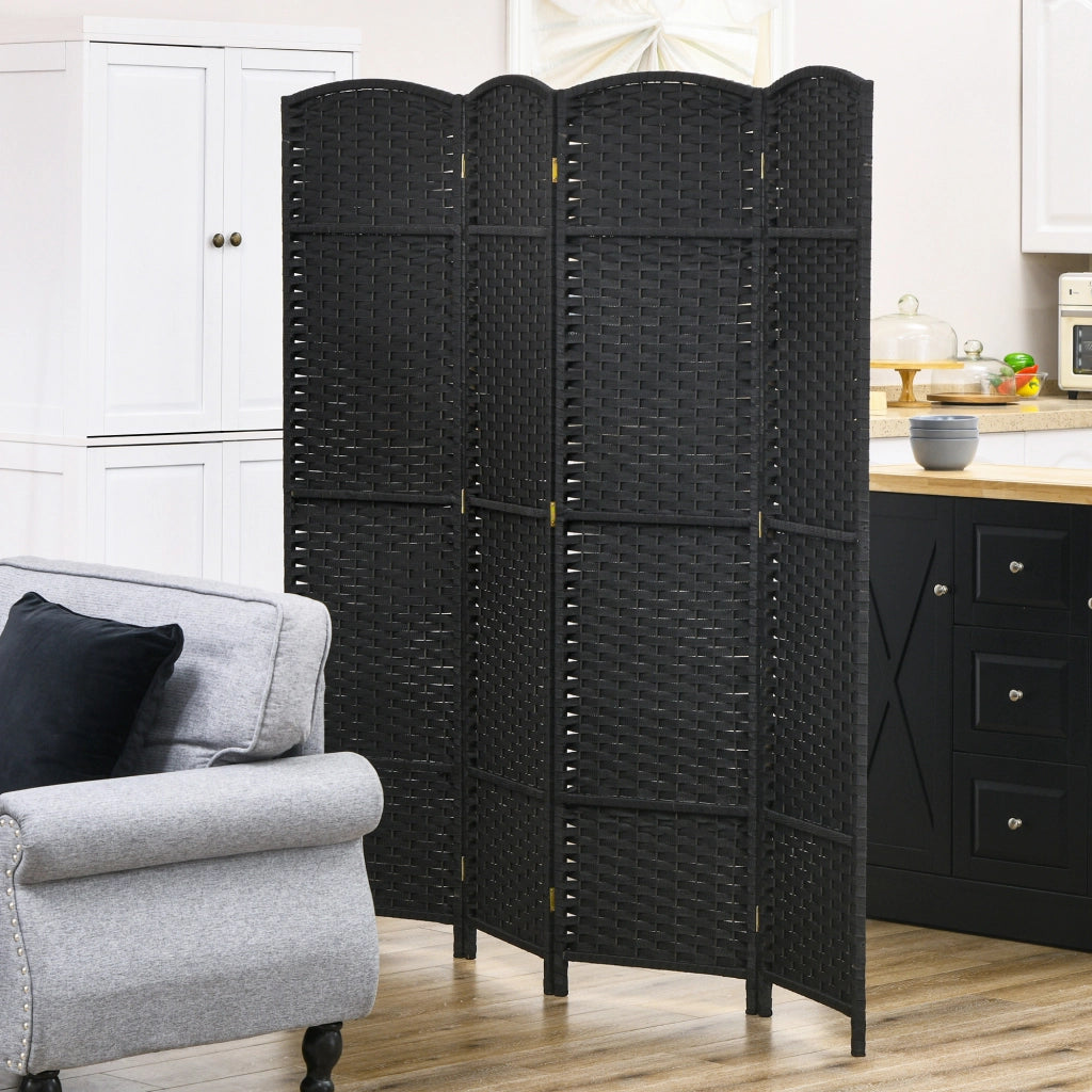 Biombo Separatore 4 Pannelli ¨C Minimal ¨C 160x170 cm Nero