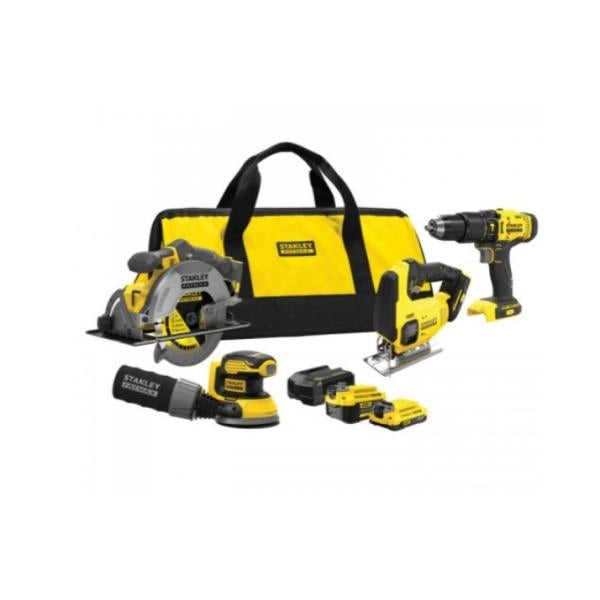 Stanley FatMax SFMCK412MDS – Combo Kit 18 V V20:4 Utensili+2 Batterie+Caricatore