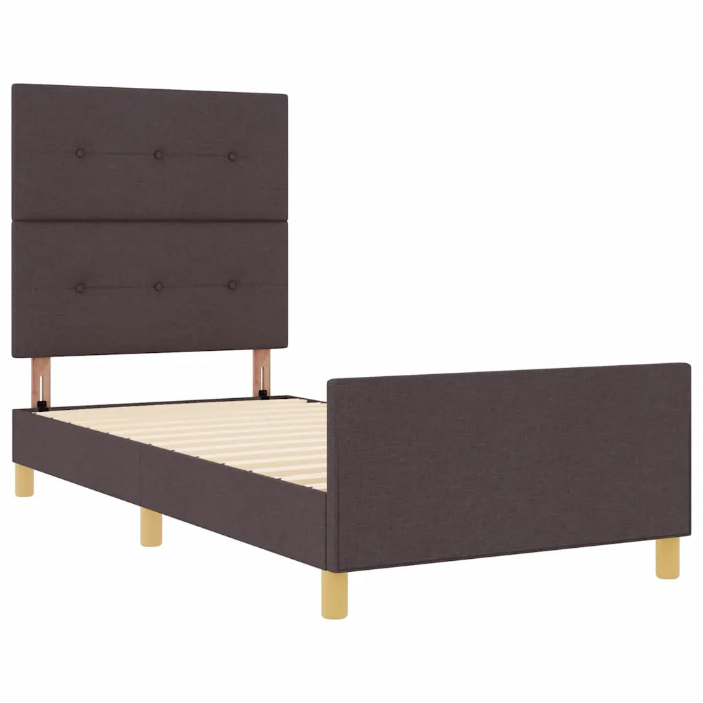 Struttura del letto Marrone scuro 80 x 200 cm Tessuto 3344686